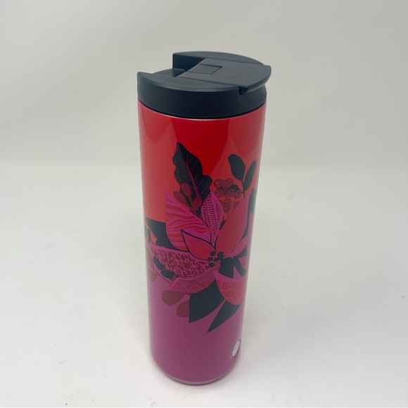 Starbucks Other - STARBUCKS TRAVEL TUMBLER 16oz VACUUM INSULATED RED & PINK FLORAL